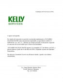 Por medio de la presente me permito recomendar ampliamente a NAVARRO SALINAS DAVID como una persona responsable, ya que laboró en KELLY SERVICES. S.A. de C.V. y durante este tiempo presentó el entusiasmo requerido en cada una de las actividades que le f