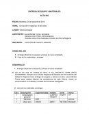 ENTREGA DE EQUIPO Y MATERIALES