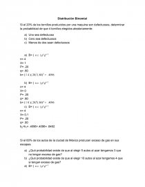 Ejercicios de Distribución Binomial. Página 1
