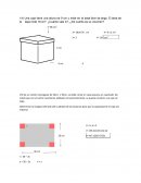 Una caja tiene una altura de 9 cm y mide en la base 6cm de largo. El área de la tapa mide 18 cm2. ¿Cuánto vale X?, ¿De cuánto es su volumen?