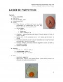 Calidad del huevo fresco