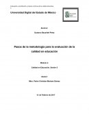 Pasos de la metodología para la evaluación de la calidad en educación