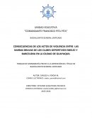 CONSECUENCIAS DE LOS ACTOS DE VIOLENCIA ENTRE LAS BARRAS BRAVAS DE LOS CLUBES DEPORTIVOS EMELEC Y BARCELONA EN LA CIUDAD DE GUAYAQUIL