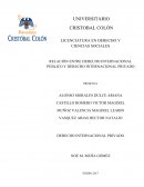 RELACIÓN ENTRE DERECHO INTERNACIONAL PÚBLICO Y DERECHO INTERNACIONAL PRIVADO