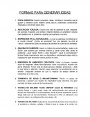 Formas para Generar Ideas