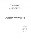 La definición de Salud de la Organización Mundial de la Salud y la interdisciplinariedad