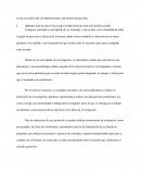 EVALUACIÓN DE UN PROTOCOLO DE INVESTIGACIÓN.