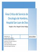 Area crítica en el Servicio de Oncología de Hombres en el Hospital San Juan de Dio