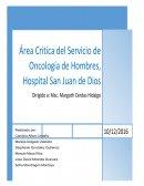 Area crítica en el Servicio de Oncología de Hombres en el Hospital San Juan de Dio