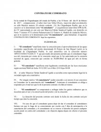 Contrato de comodato. Página 1