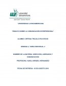 Comunicacion “ENSAYO SOBRE LA COMUNICACIÓN INTERPERSONAL”