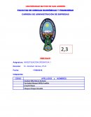 PRÁCTICA Nº Asignatura: INVESTIGACIÓN OPERATIVA 1