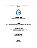 Carta PLAN FINANCIERO PARA LA COMPAÑÍA DE PEDALES