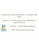 Bloque 3. La transformación de los materiales: la reacción química