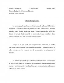 Cátedra: Redacción de Informes Técnicos. Página 1