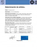 Practica de determinacion de solidos.