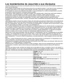 Los mandamientos de Jesucristo a sus discípulos