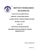 IMPLEMENTACIÓN DE SISTEMA DE CONTROL ADMINISTRATIVO