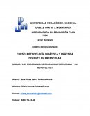 Comparación de los planes 92, 2004 y 2011.