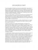 ¿Que he aprendido de la religión?.