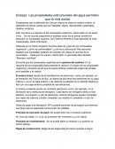 Propiedades del agua que permiten la vida.