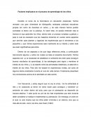Factores implicados en el proceso de aprendizaje de los niños