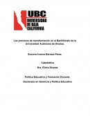Los procesos de transformación en el Bachillerato de la Universidad Autónoma de Sinaloa