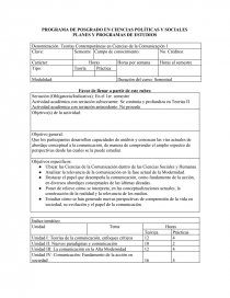 PROGRAMA DE POSGRADO EN CIENCIAS POLÍTICAS Y SOCIALES PLANES Y PROGRAMAS DE ESTUDIOS. Página 1