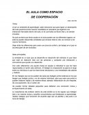 El aula como espacio de cooperación