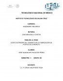 Costo estándar del cemento en la fabricación de postes de concreto