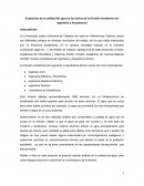 Evaluacion de la calidad del agua en los baños de la DAIA