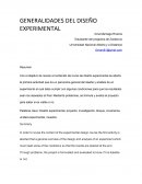 GENERALIDADES DEL DISEÑO EXPERIMENTAL