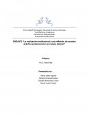 La evaluación institucional, un reflejo de nuestra practica profesional en el campo laboral
