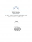 "La evaluación institucional, un reflejo de nuestra practica profesional en el campo laboral