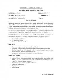 Informe ensayo Triaxial. Página 1