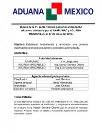 Establecer lineamientos y armonizar una correcta clasificación arancelaria durante la selección automatizada. Página 1