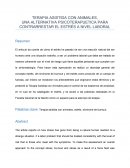 TERAPIA ASISTIDA CON ANIMALES, UNA ALTERNATIVA PSICOTERAPUETICA PARA CONTRARRESTAR EL ESTRÉS A NIVEL LABORAL