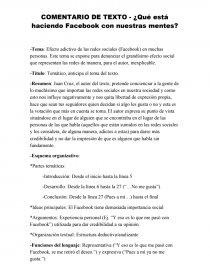 COMENTARIO DE TEXTO - ¿Qué está haciendo Facebook con nuestras mentes?. Página 1