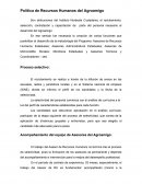 Política de Recursos Humanos del Agroamigo