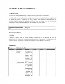 Guía de auditoría de sistemas operativos: Licencias, arquitectura y características generales. Página 1