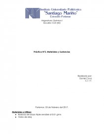 Práctica N°2. Materiales y Sustancias. Página 1