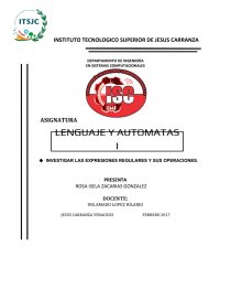 EXPRESIONES REGULARES Y SUS OPERACIONES. Página 1