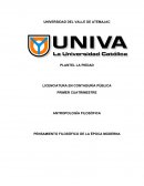 PENSAMIENTO FILOSÓFICO DE LA ÉPOCA MODERNA