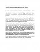 Tecnica de analisis y comprension de textos.