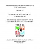 Contribucion de la quimica y otras ciencias al avance de la humanidad
