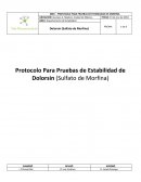 Protocolo para pruebas de estabilidad de sulfato de morfina.