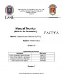 El presente manual técnico ha sido desarrollado con la finalidad de presentar el Sistema “Modulo de Proveedor”