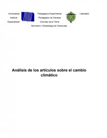 EL CAMBIO CLIMATICO: LOS ASPECTOS CIENTIFICOS Y ECONOMICOS MÁS RELEVANTES. Página 1