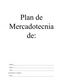 PLAN DE MERCADOTECNIA.. Página 1