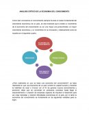 Análisis critico de la economía del conocimiento.